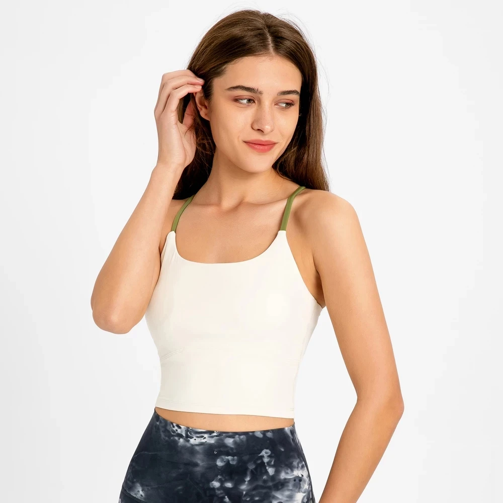 Lulu Running Vest Cross Strap Workout Tank Gym  Women Racerback Crop Tank Sexy Sports Sleeveless Shirt Loose Athletic Tops