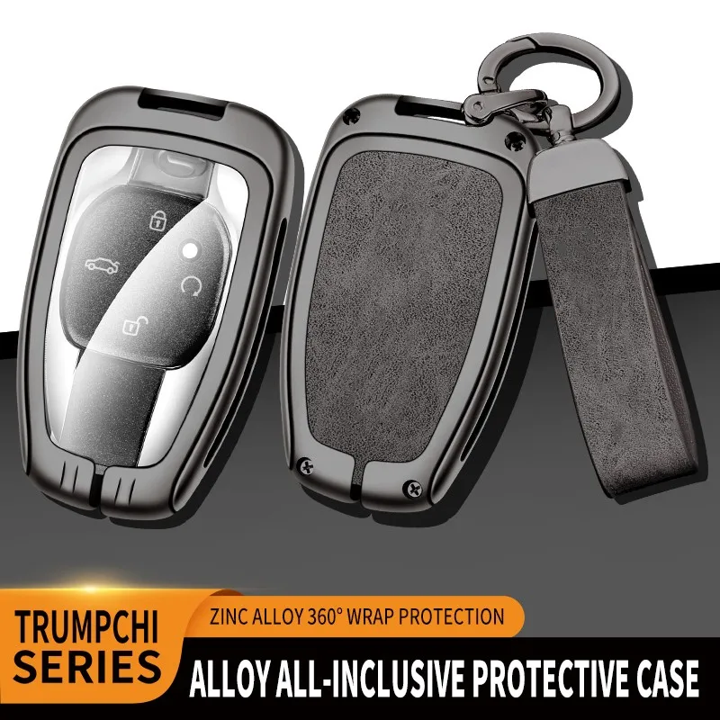 

Brand New Zinc Alloy+Leather+TPU Car Smart Remote Key Bag For Trumpchi GS8 GS3 M8 EMPOW EMKOO 2023 Accessories