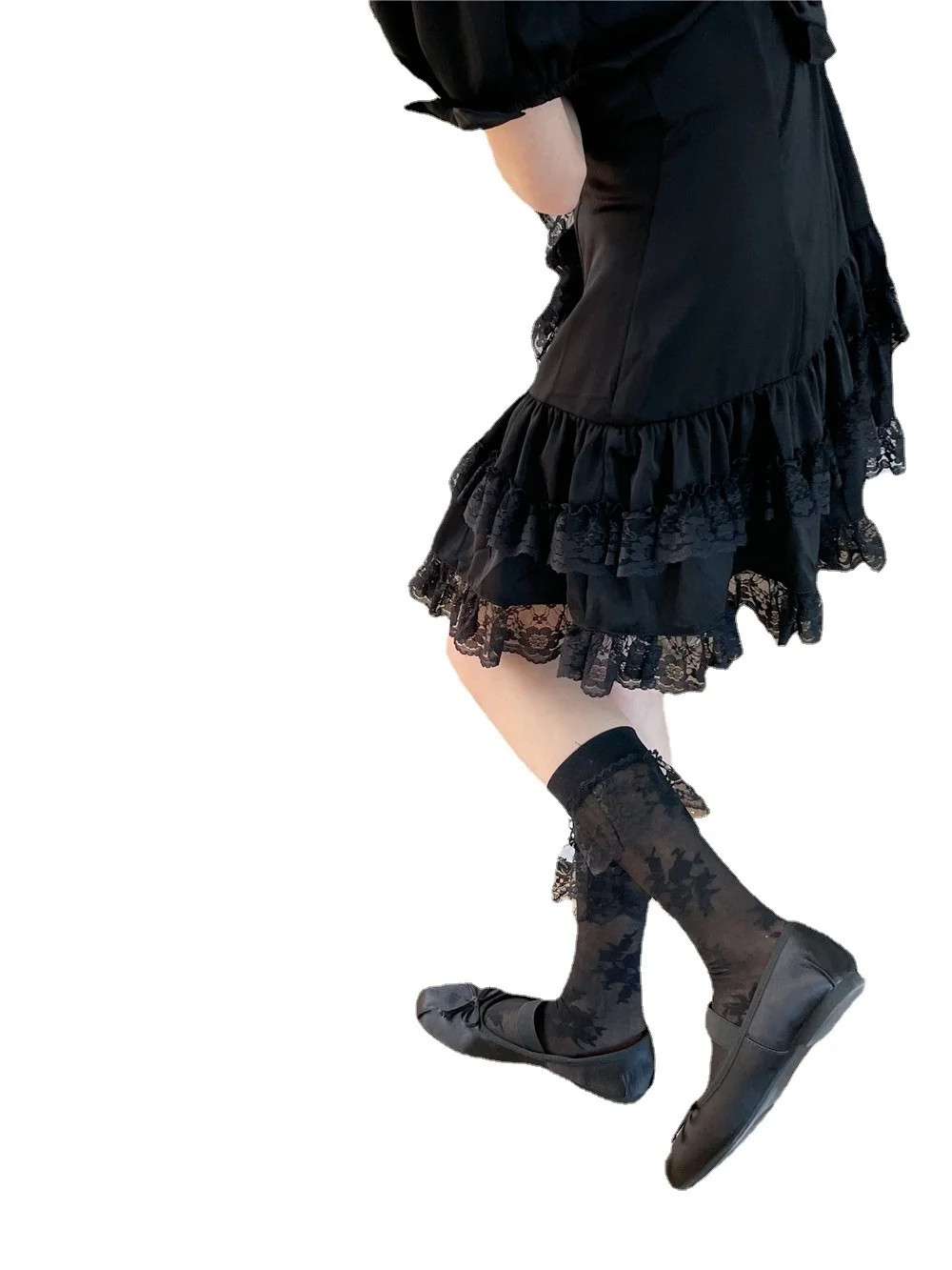 New Sweet Girl Lace Calf Socks Dark Pattern Girl Lolita Mesh Socks