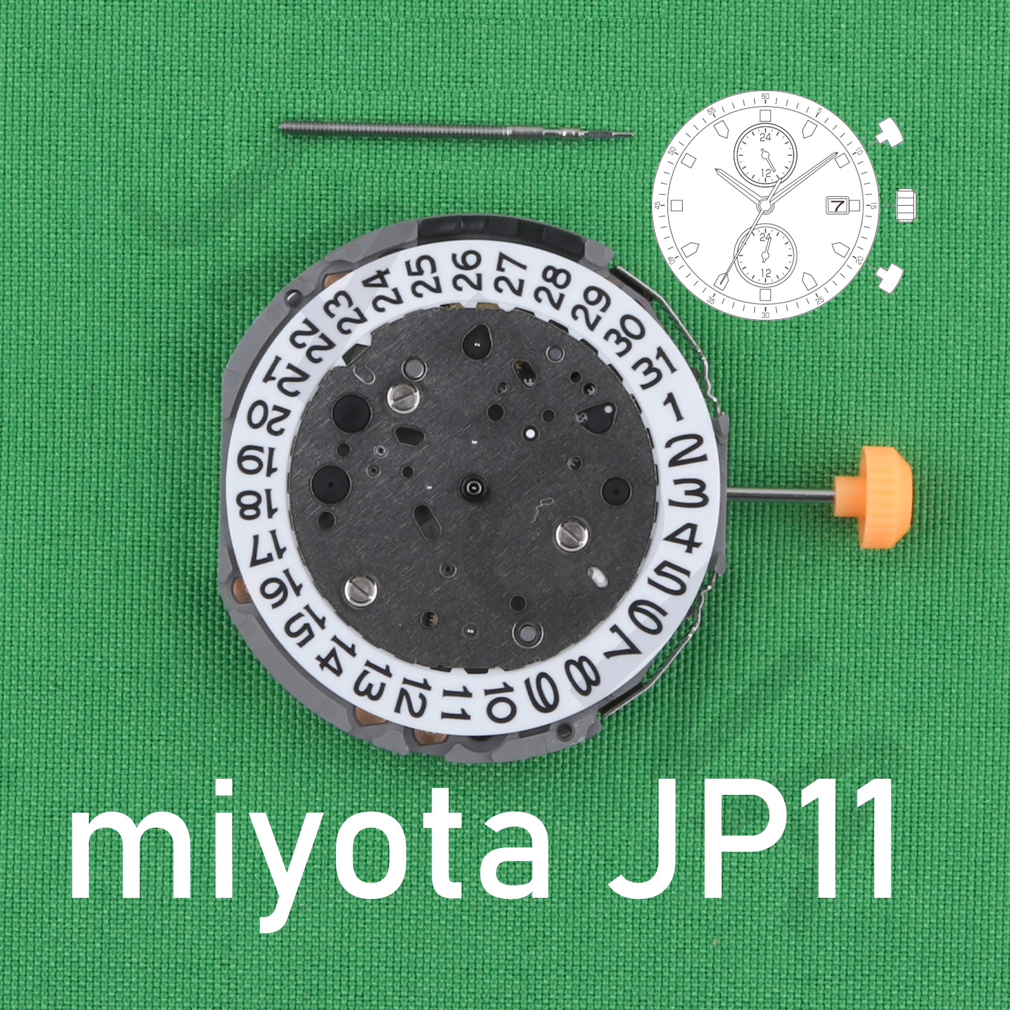 JP11 movement miyota JP11 japona movement Dual time movement with 2 push buttons
