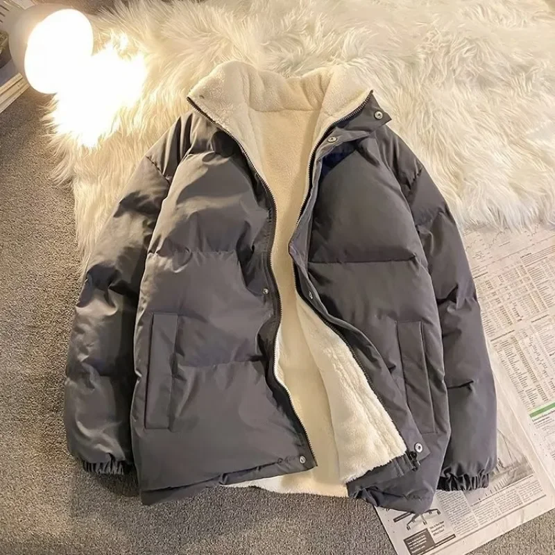 Двусторонняя куртка цвета хаки женское белое зимнее пальто из овечьей шерсти