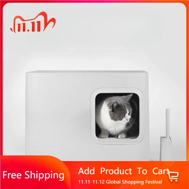

Sandbox Enclosed Cat Bedpan Toilet Deodorization Leak Proof Covered Cat Bedpan Indoor Clean Aseo Para Gatos Pet Products QF50CB