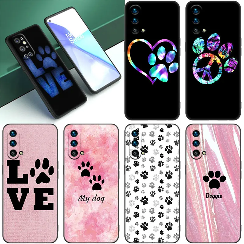 Best friends Dog paw Silicone Phone Case For OnePlus 10T 10R 9RT 8T 7T Pro Nord 2 N10 N100 N200 CE2 Lite 2T ACE 5G Black Cover