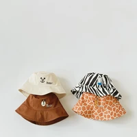 cartoon summer hat for boy giraffe zebra bear rabbit children cap bucket hats for girls anime costumes outdoor sports accessory