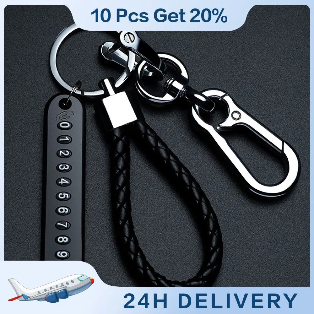 

Key Chain Anti-lost Keychain Phone Number Card Car Accessories Key Holder Key Ring Keyring Lobster Clasp Car Key Rings