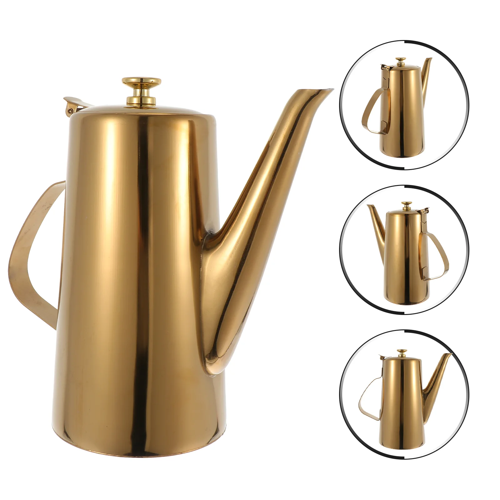 

Liquid Containers Cold Water Bottle Sesame Oil Condiment Bottles 20.1X11.4X11.4CM Can Pot Golden Stainless Steel