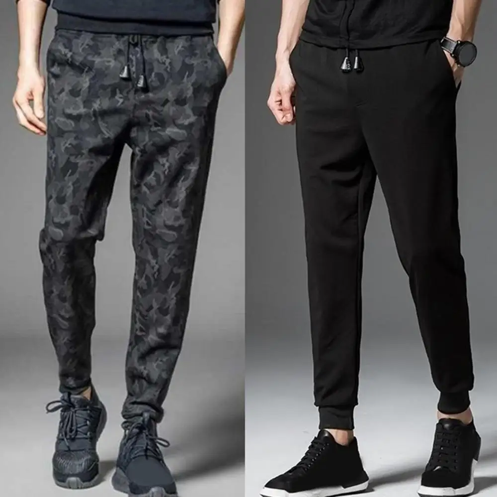 

Pants Men Drawstring Sweatpants Autumn Thick Warm Camouflage Ankle Tied Trousers