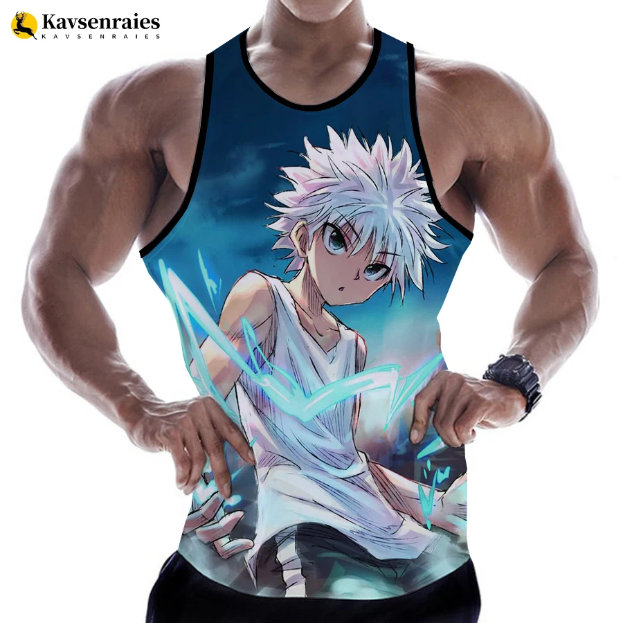 

2023 Anime Hunter X Hunter 3D Tank Tops Men Women Harajuku Streetwear Oversized T-shirt Sleeveless Shirts Men's Clothing