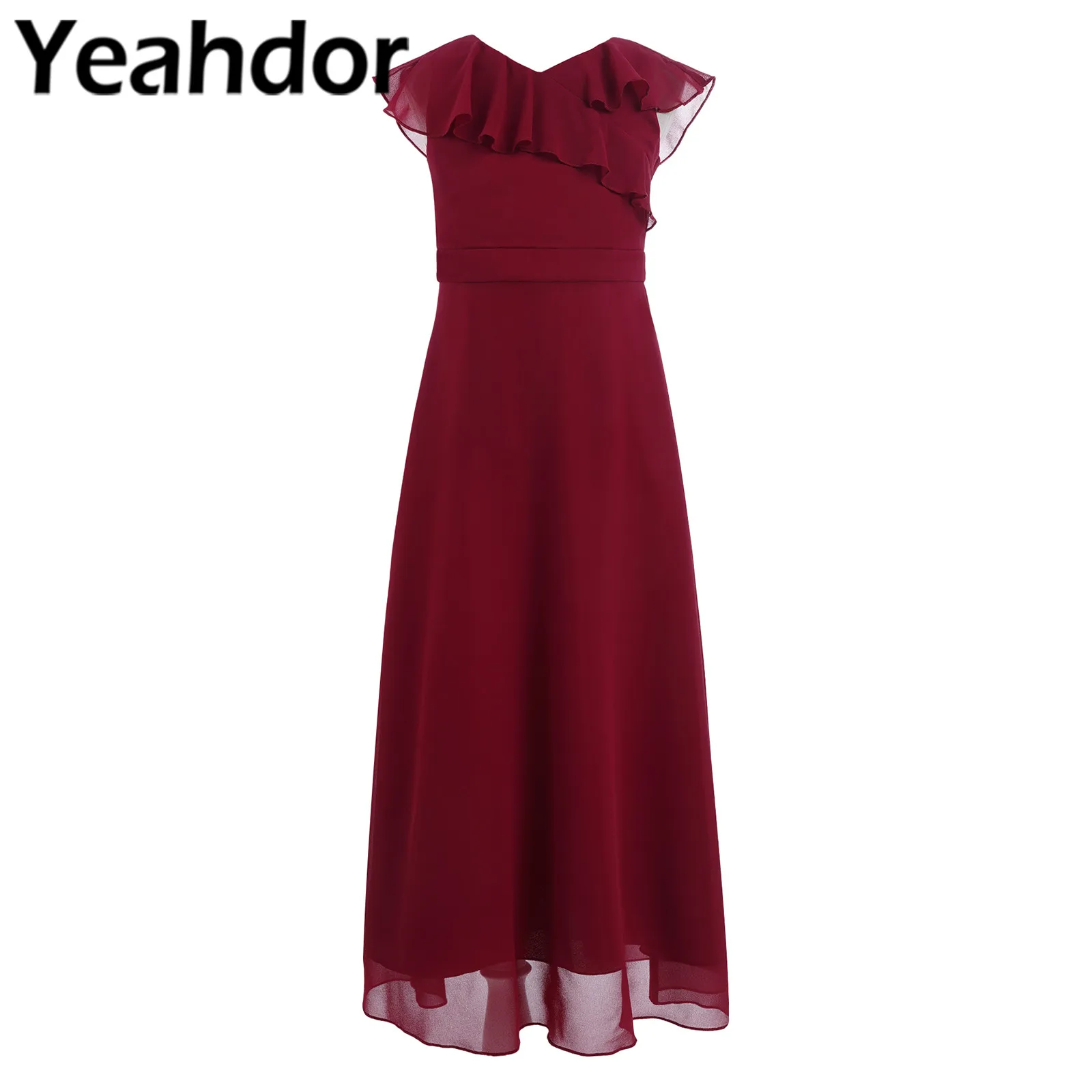 

Flower Girl Dresses Kids Girls Elegant Chiffon Dress Children Birthday Party Long Dress for Bridesmaid Evening Wedding Costume