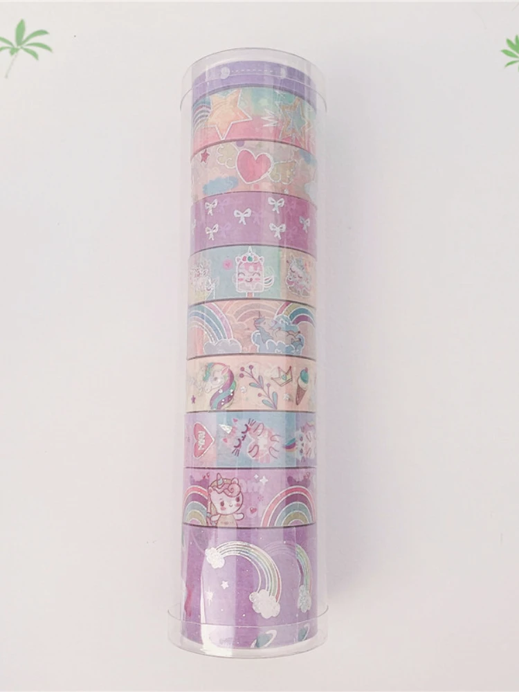 10 рулонов милой бронзовой и бумажной ленты в виде единорога Пегаса наклейки