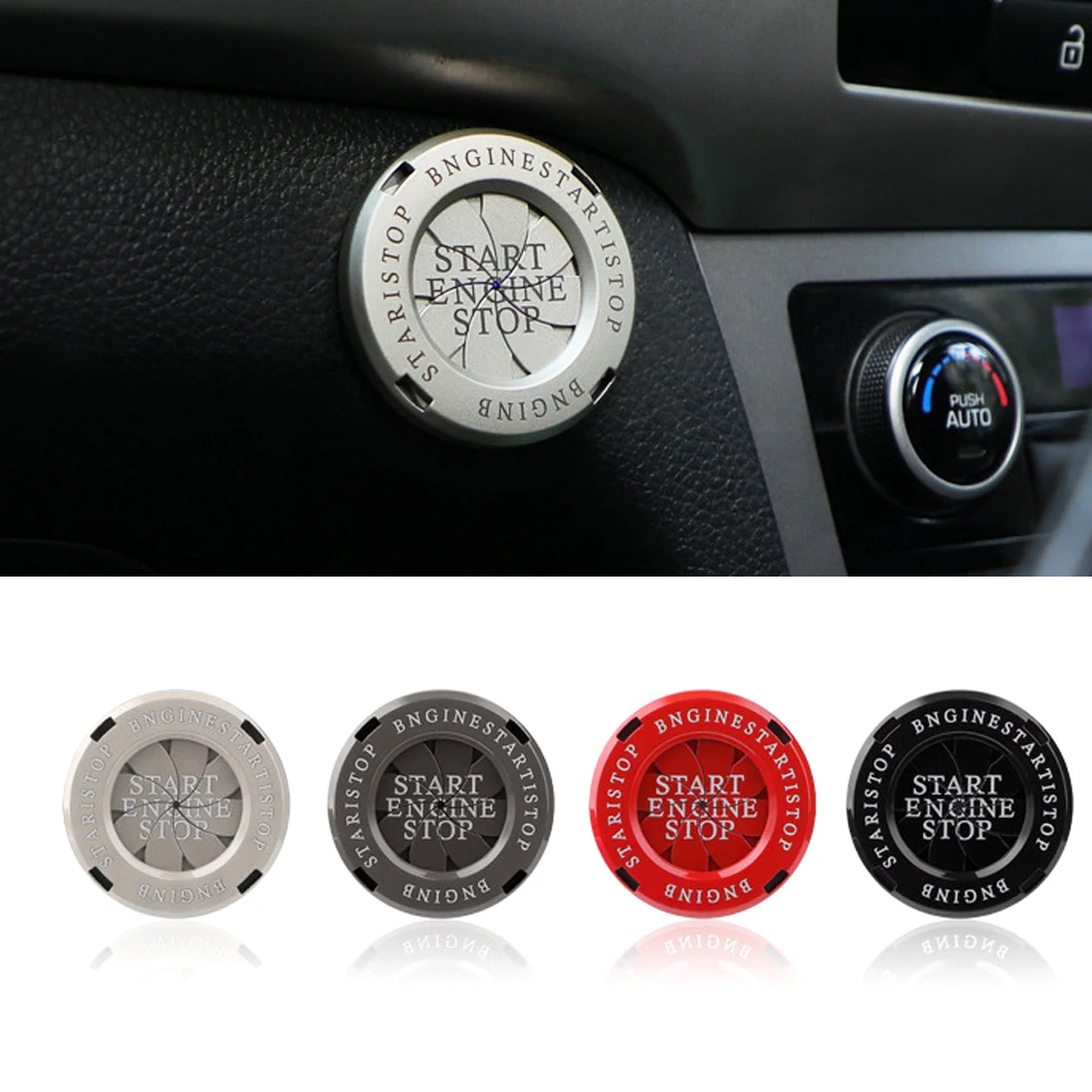 

Engine Start Stop Button Cover Zinc Alloy Ignition Switch Protection Cap One-key Start Rotating Protective Cover Car Accessories
