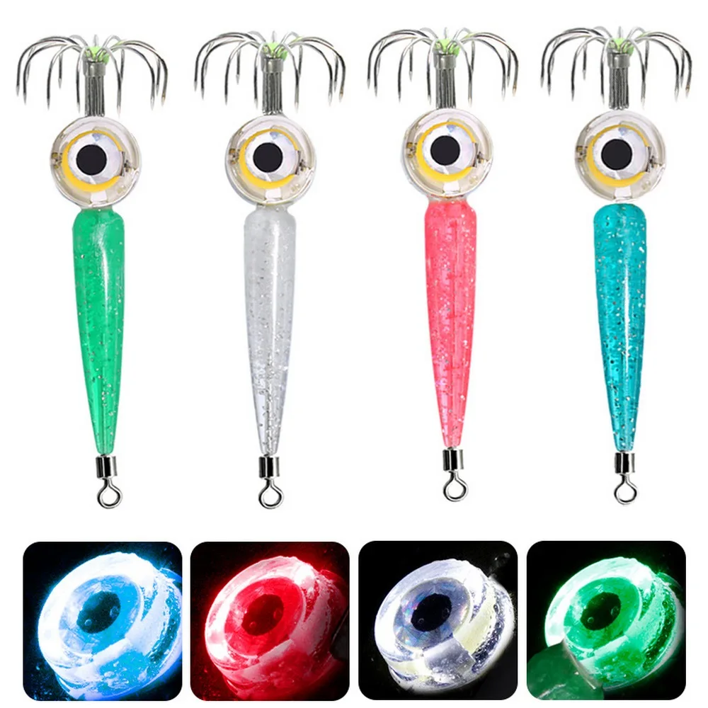 2pcs/Lot Lure Squid Jig Hook With Led Light Fishing Baits Accessories 7.5cm/5g Acrylic Water Depth 600m Waterproof YE0283 enlarge