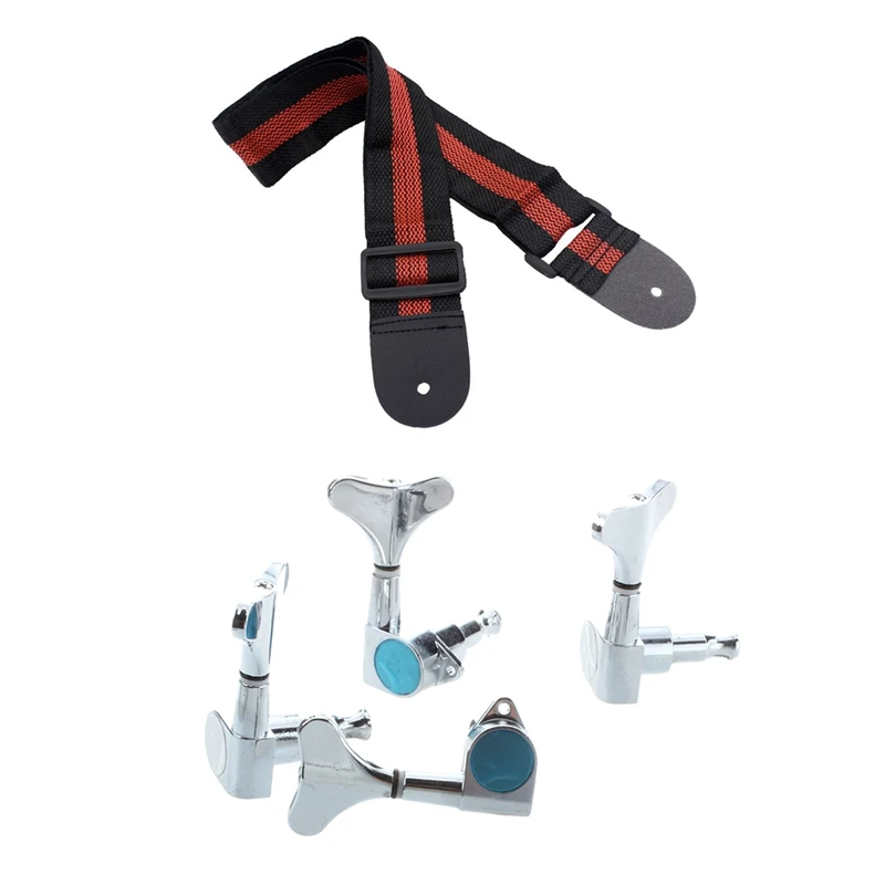 

Регулируемые гитарные ремни, нейлоновый ремешок для акустической гитары с аксессуарами из искусственной кожи для гитары, черный + красный и...