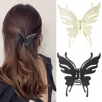butterfly hair clip geometric metal hair claw white black hollow hairpin jewelry hair accessories for women girl hair crab 2022