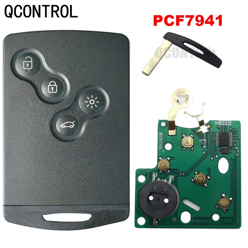 

QCONTROL Keyless Go или Half Smart Remote Key 433 МГц PCF7953 PCF7952 PCF7941 4A для Renault Megane III Fluence Laguna III Scenic