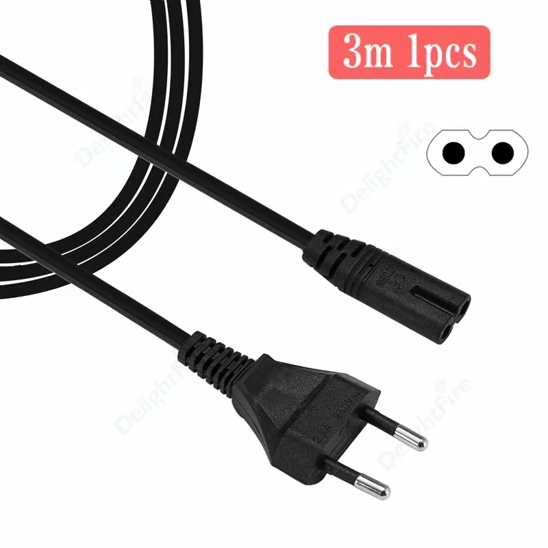 

1pcs 3m Laptop Power Cord Figure 8 AC Wire Euro Plug IEC C7 Power Extension Cable For Dell LG Asus Samsung Notebook TV Monitor