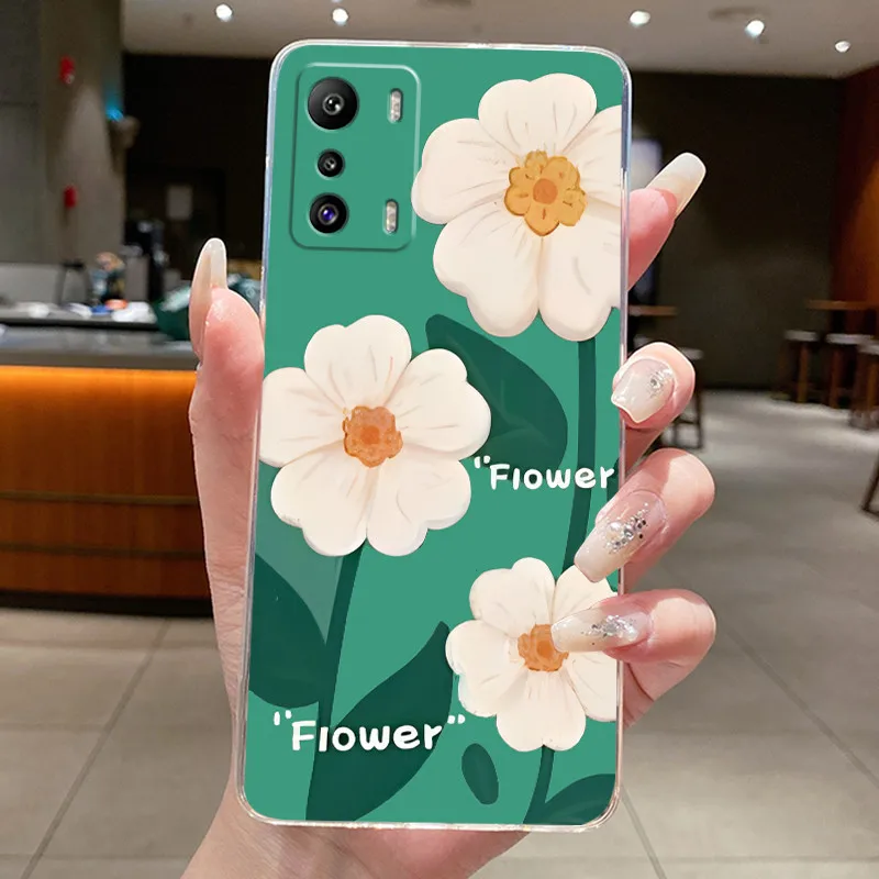 Фото Задняя крышка для Infinix Zero 5G, 2022, роскошный модный чехол с бабочками и цветами, прозрачный силиконовый мягкий чехол из ТПУ, чехол для телефона X6815 X6815B №3
