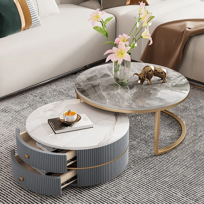 

Gold Legs Coffee Table Tray Luxury Metal Round Coffee Tables Modern Design Mesas De Centro Para Sala Decoration Accessories