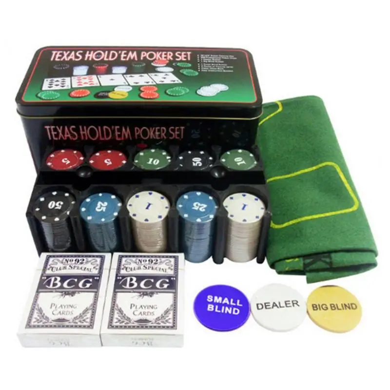 

200 Pcs Portable Texas Poker Chips Set Baccarat Casino Professional Entertainment Equipment Holdem Game Coins With Box Card Game
