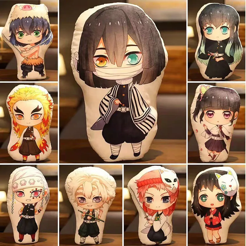 

Cotton Stuffed Plush Anime Cute Pillow Cushion Demon Slayer Manga Kimetsu No Yaiba Tanjirou Nezuko Cushion Toys Decoration Gifts
