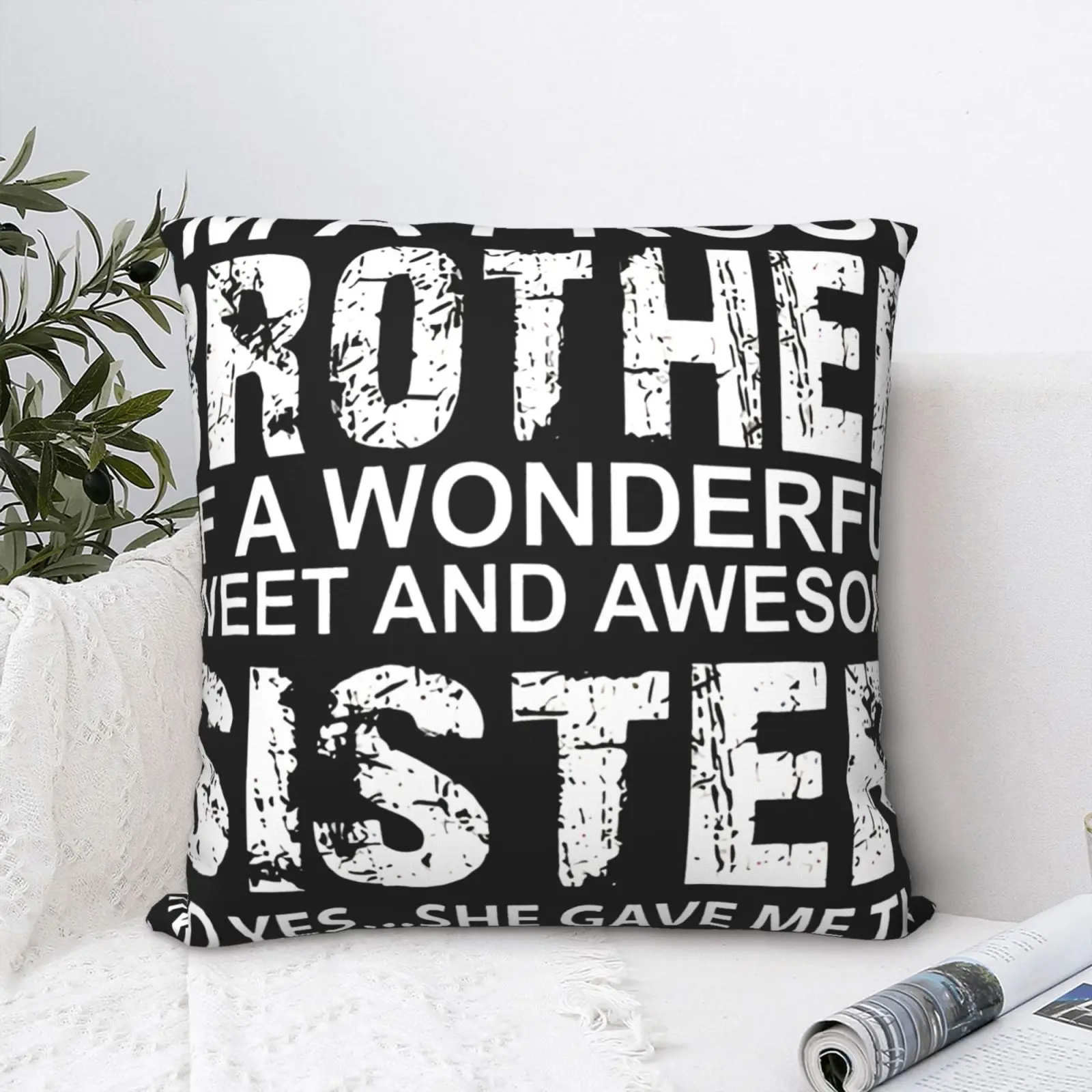 

Для Brother от шикарной сестры, чехол для подушки на день рождения, подушка для самостоятельной сборки, летняя Подушка большого размера, декора...