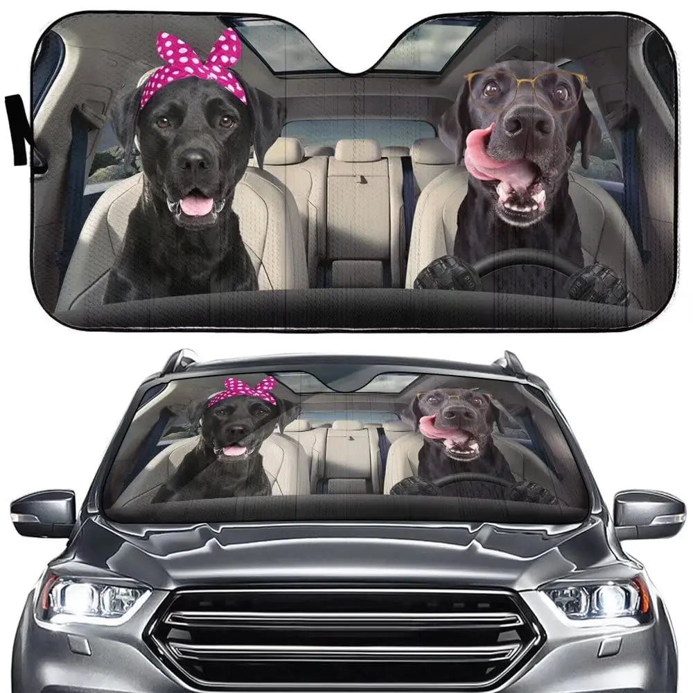 Labrador Driver Car Parasole Feroci Dog Family Auto Front Window Parabrezza Animal Car Parasole Anti-Luce Solare Automotive Cov