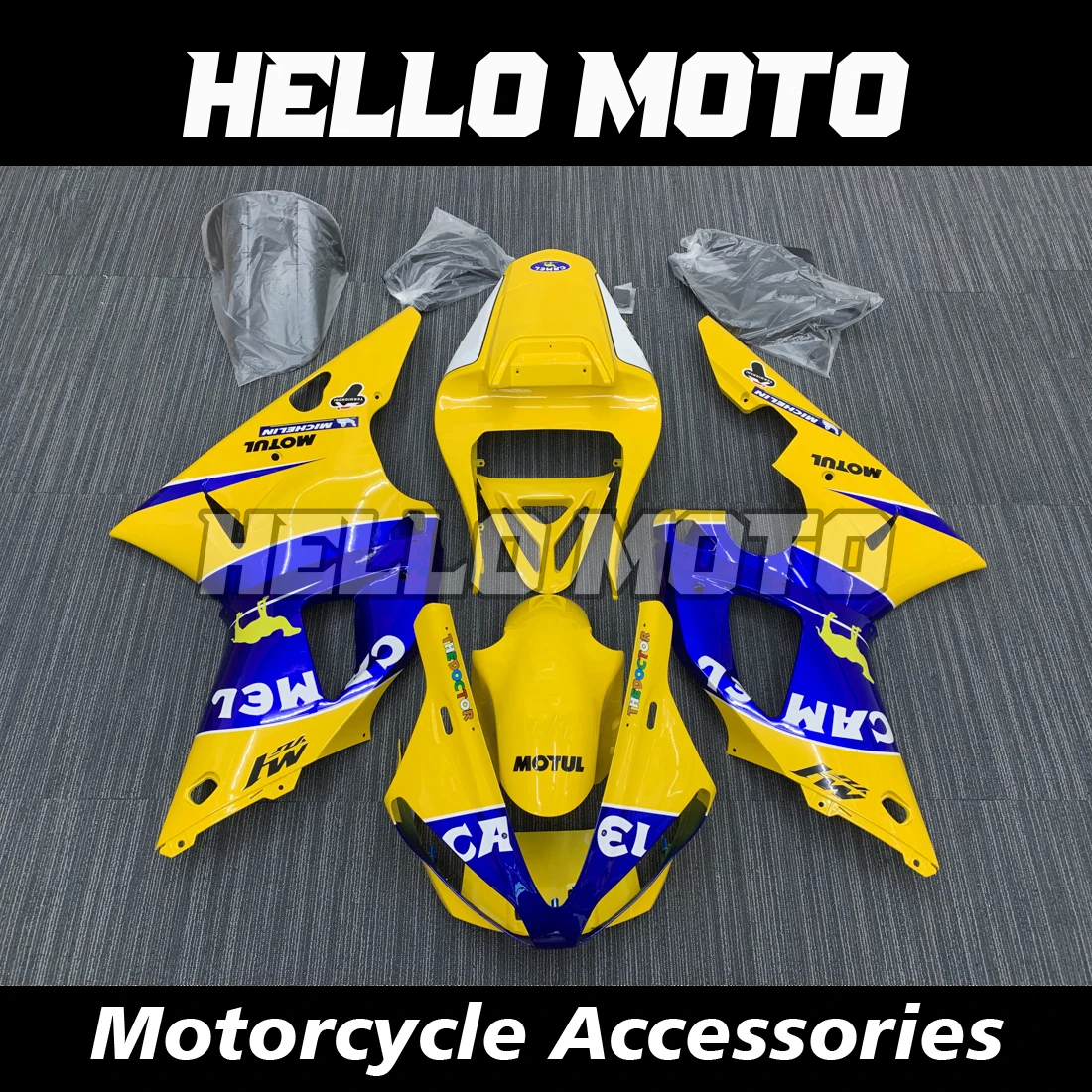 

Подходит для телефона, YZF R1 2000 2001, обтекатель ракушки мотоцикла, спойлер, комплект кузова из АБС-пластика для литья под давлением RN04