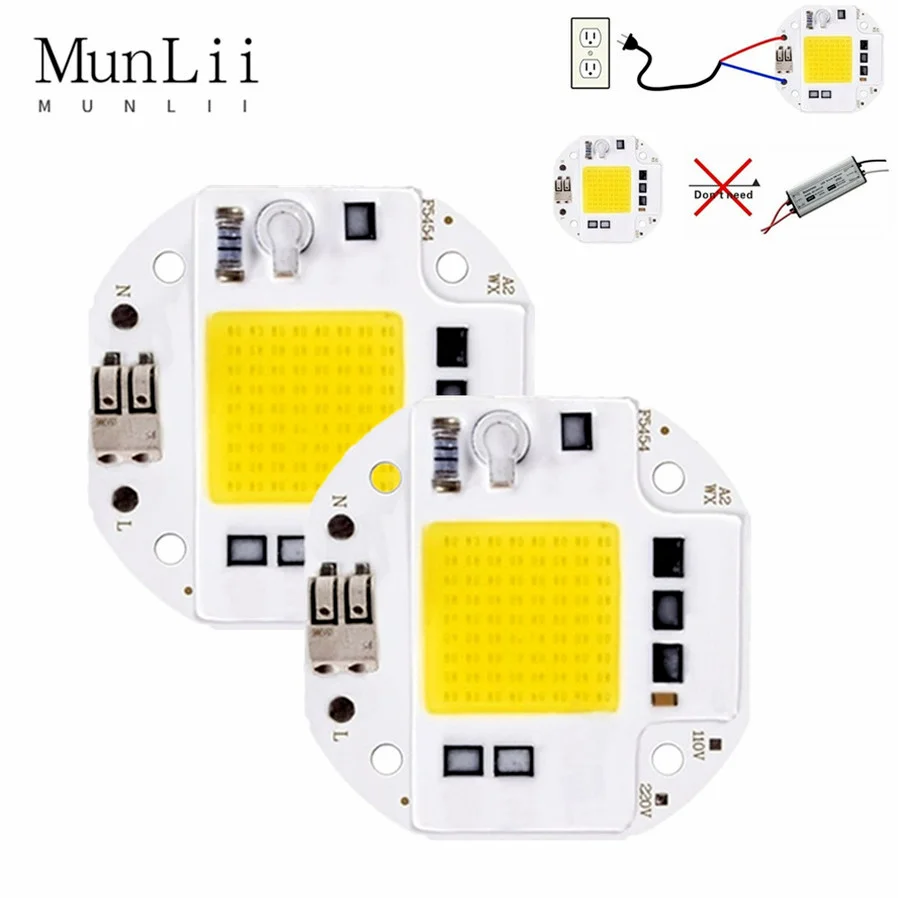 

220V 110V LED COB Chip High Power 100W 70W 50W COB LED Chip Welding Free Diode for Spotlight Floodlight Smart IC No Need Driver