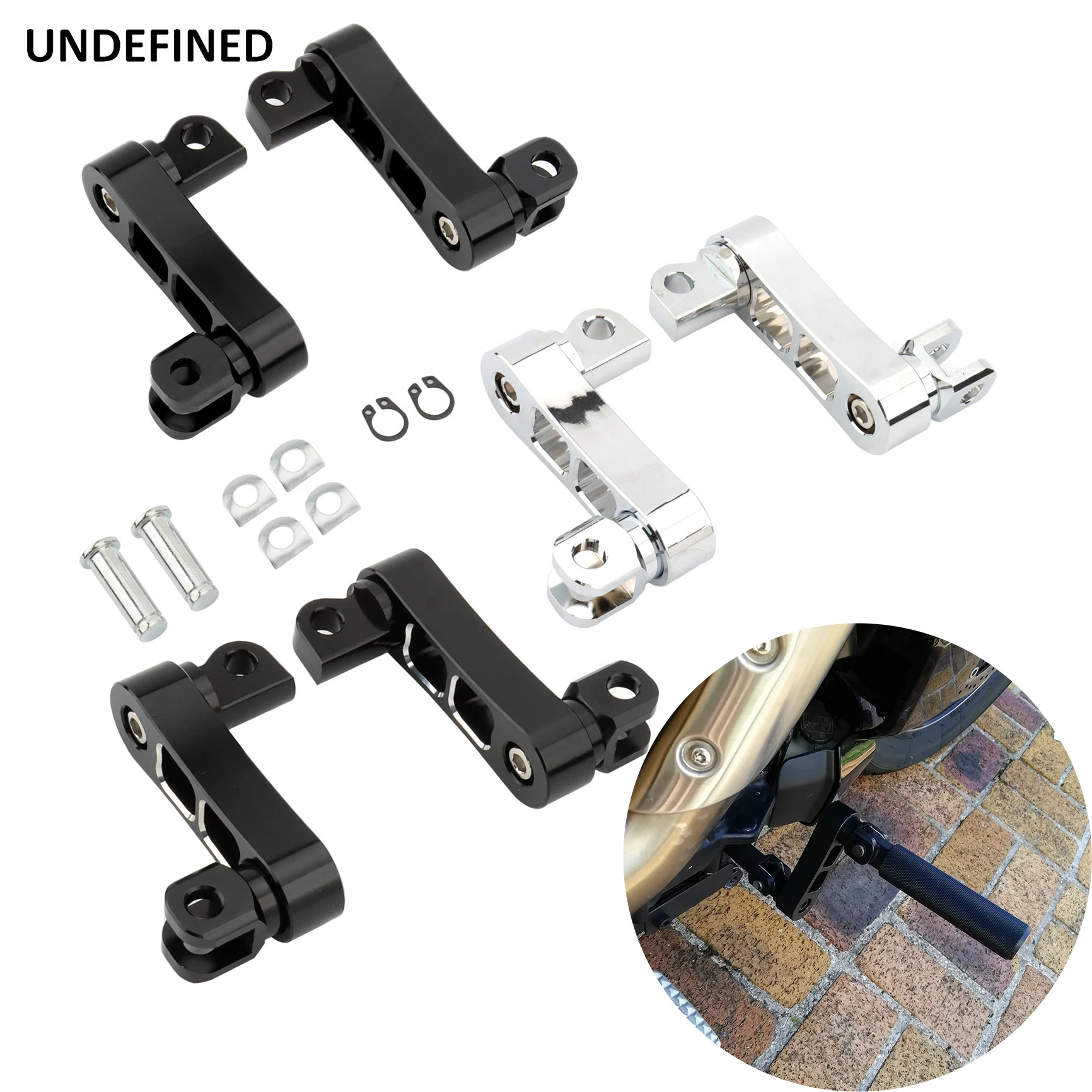 Motorcycle Adjustable Passenger Foot Pegs Mount Kit Highway Peg Clamp Extensions Bracket For Harley Honda Yamaha Bikes Universal