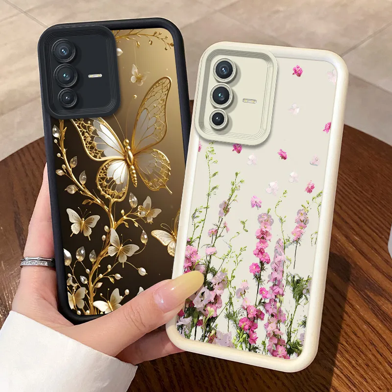 Фото Чехол для телефона Vivo V23 5G/Vivo V23 Pro, Vivo S12 Pro, Vivo S12, милый цветочный модный противоударный силиконовый защитный чехол №1