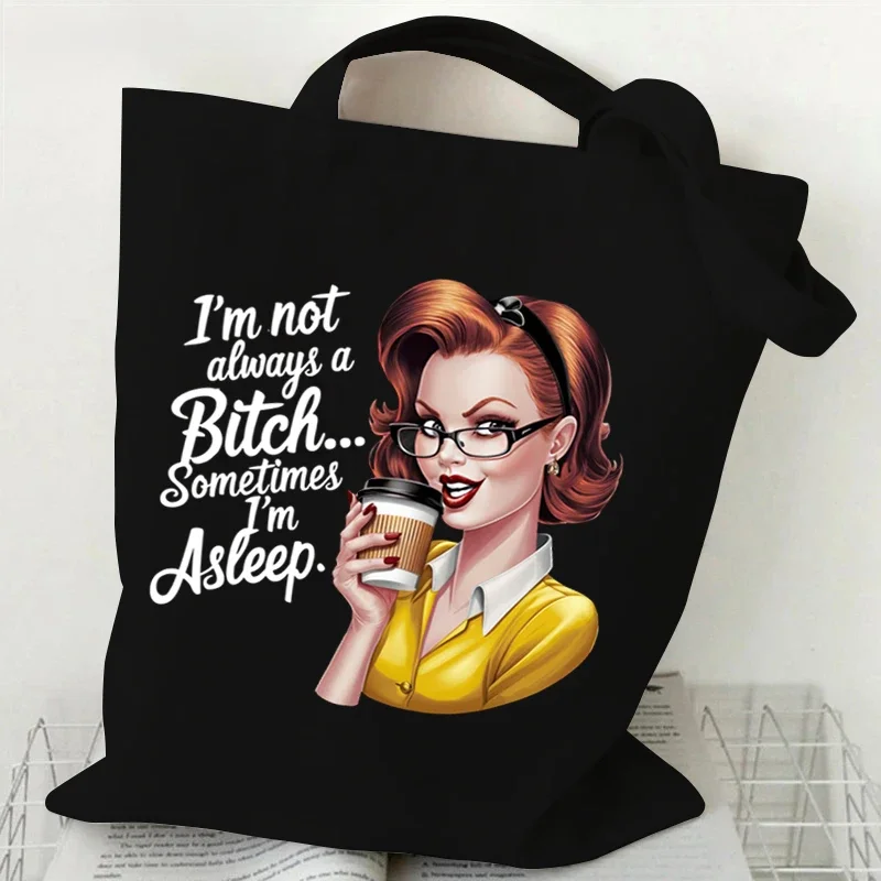 Женские холщовые сумки с саркастической забавной цитатой женская многоразовая