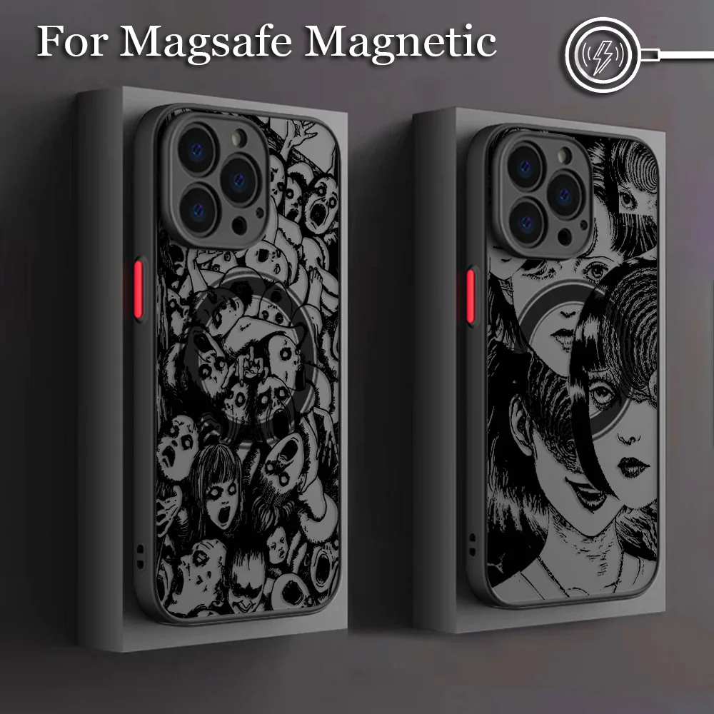 Фото Чехол для телефона Junji Ito Terror Horror для iPhone 16, 15, 14, 13, 12, 11 Pro Max Mini XR XS X 7 8 6 6s Plus, матовая магнитная задняя крышка №2