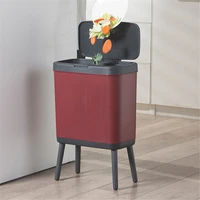15l clamshell type high foot kitchen trash can tall garbage bin rubbish box waste storage bucket for bathroom toilet room