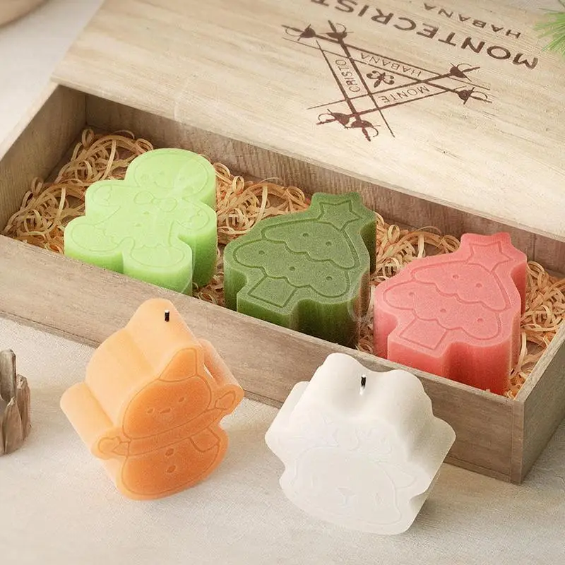 Рождественские силиконовые формы 3D форма для желе антипригарная 4 полости в