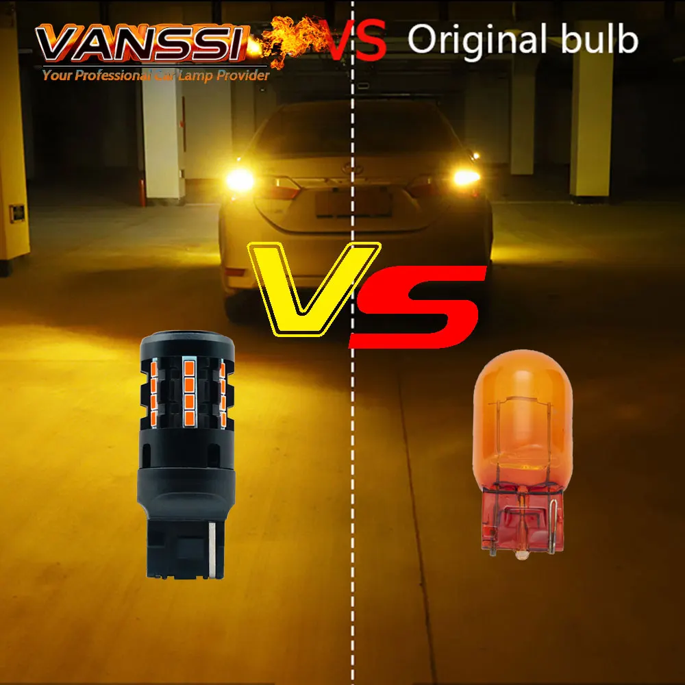 2 шт. BA15S P21W светодиодный без гипервспышки янтарно-желтый T20 W21W 7440 WY21W 1156 BAU15S PY21W