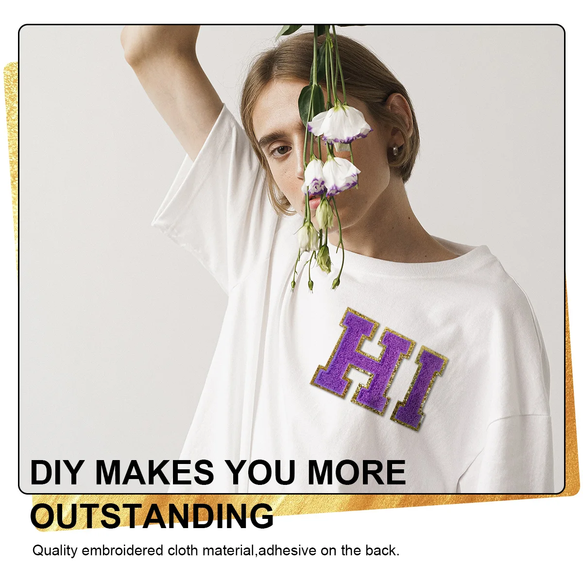 Большой размер искусство с блестящими краями утюжок на полотенце цифры алфавита