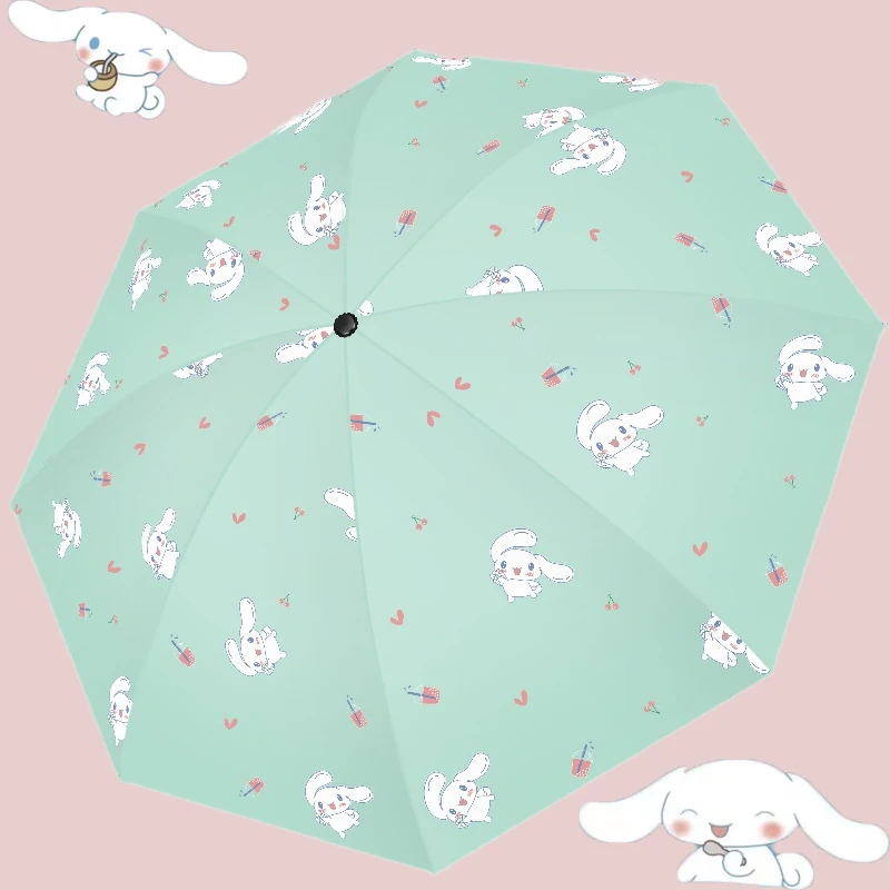 

Sanrio Kawaii Cinnamoroll зонтик мультфильм солнечный и дождь двойного назначения складной зонтик Анти-УФ солнцезащитный зонтик Милая дождевая Экипировка