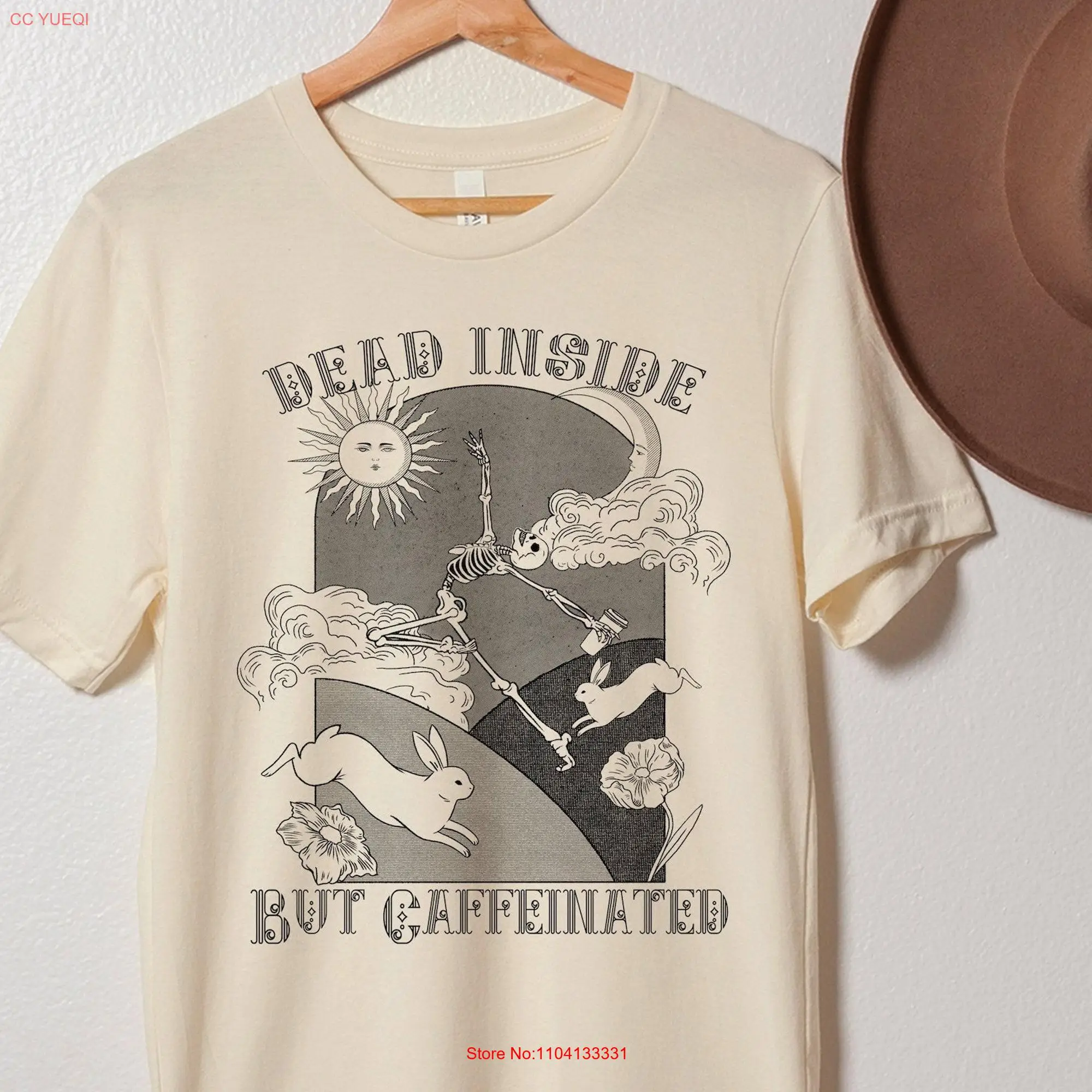 Футболка с надписью Dead Inside But Caffeinated забавная Праздничная Милая фотофутболка