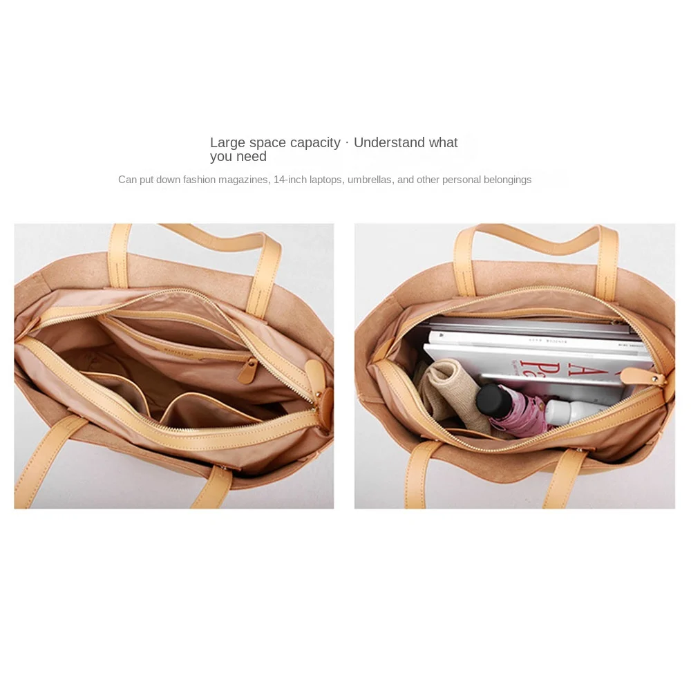 Real Leather Tote Bags for Women Fashion Design Handbags Large Capacity Shoulder Shopping Bag Soft Smooth First Layer Cowhide