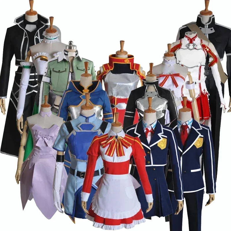 Фото Sword Art Online SAO Asuna Yuuki Kirito Kazuto Konno Yuuki Косплей Костюм, принимаются по индивидуальному заказу №1