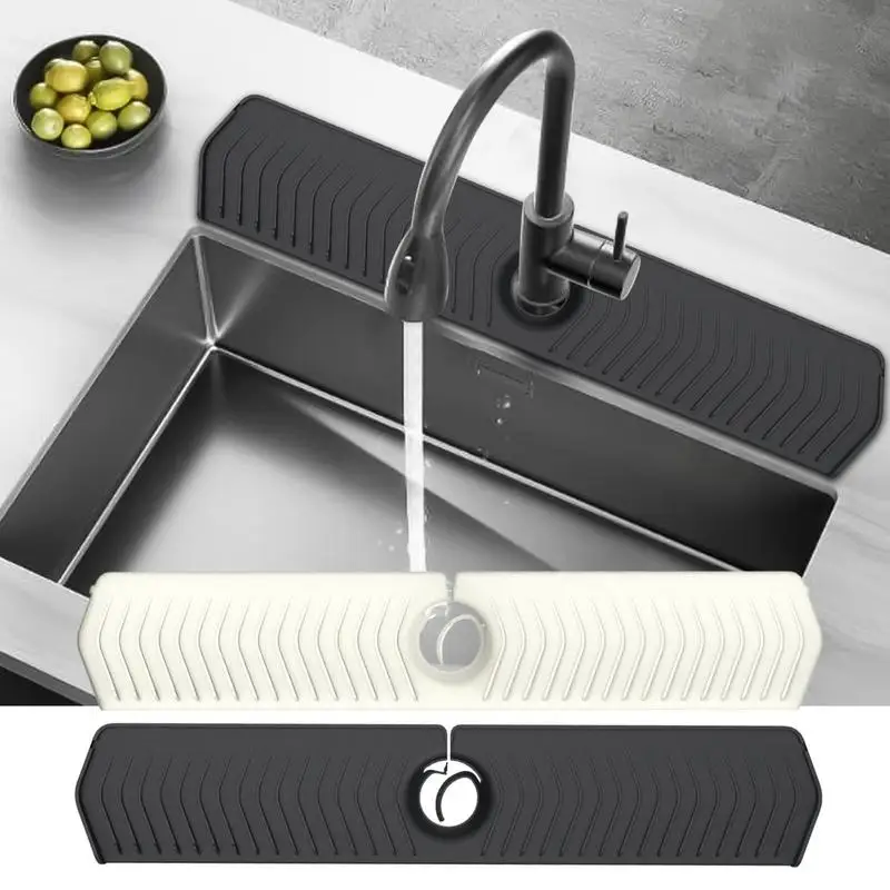 

Silicone Drains Water Faucet Mat Faucet Water Catcher Mat Fast Drainage Sink Splash Guard For Bathroom Sink Counter