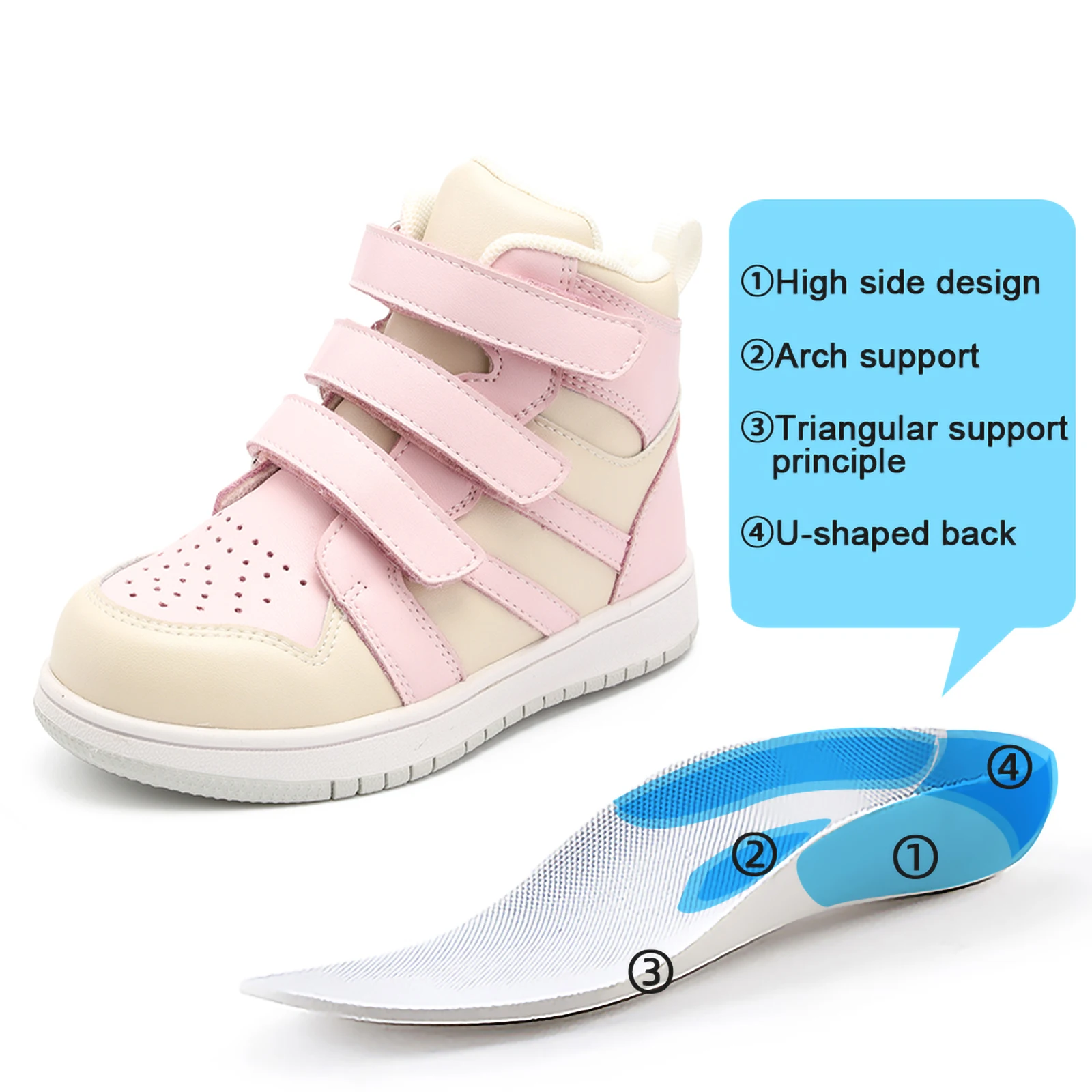 Orthopedic Shoes for Children with Arch Support 2022 New Arrival Adjustable Strap Corrective Sneakers Casual School Footwear