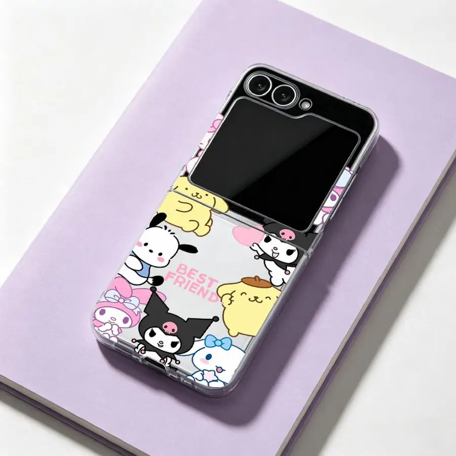 Фото Чехол для Samsung Galaxy Z Fold 7 6 5 4 3 Z Flip 7 6 5 4 3, мультяшный, милый, с персонажами Sanrio №1