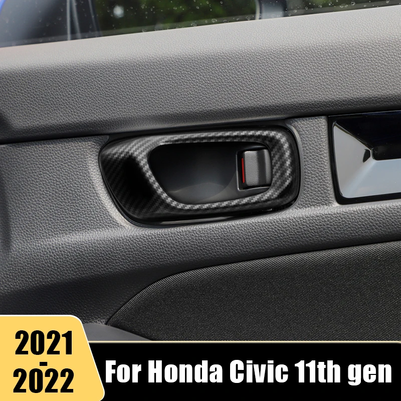 

For Honda Civic 11th Gen 2021 2022 ABS Car Inner Door Handle Bowl Cover Trim Frame Sticker Auto Interior Decoration Accessories