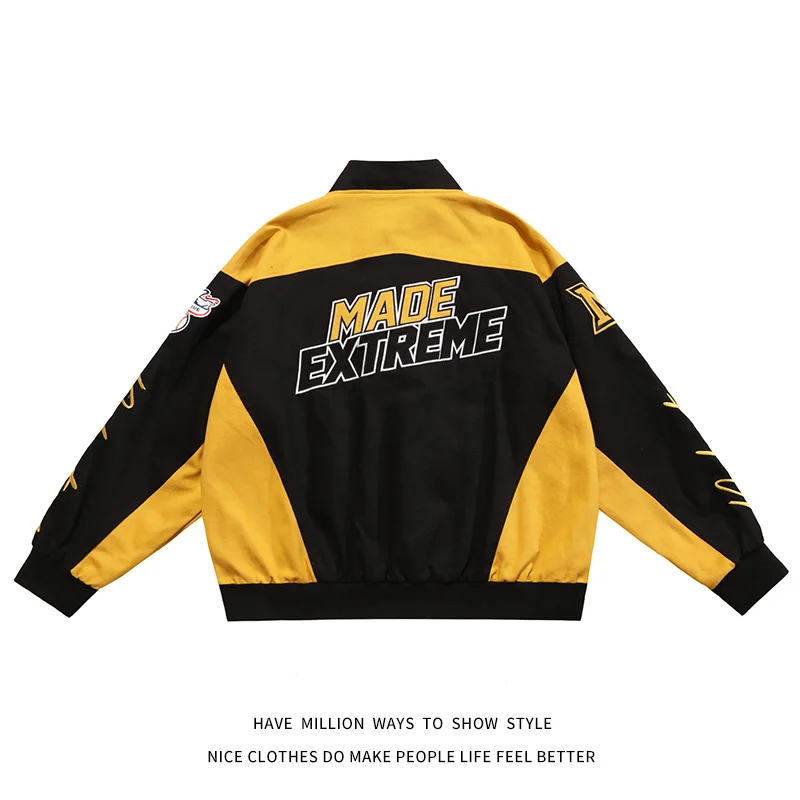 

Letter Stadium Embroid Patchwork Sport F1 M Race Motorcycle Jacket Unisex Men Baseball Bomber Women Unisex Coaches Varsity Coat