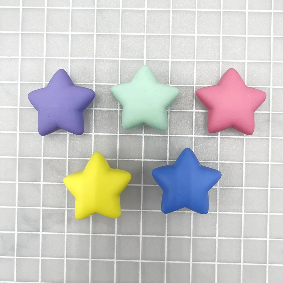 1Pcs Colorful Stars PVC Shoe Buckle Sandals Accessories Funny DIY Shoes Decoration Fit Pins Croc Charms JIBZ Kids Party Gift