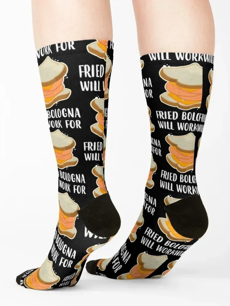 Носки Baloney Sandwich Wil Work For Fried Bologna с принтом свободные рождественские дизайнерские