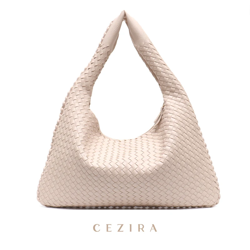 

CR Luxury Brand Handmade Woven Hobo For Women PU Vegan Leather Shoulder Bag Top-handle Purse Ladies Fashion Casual Handbags