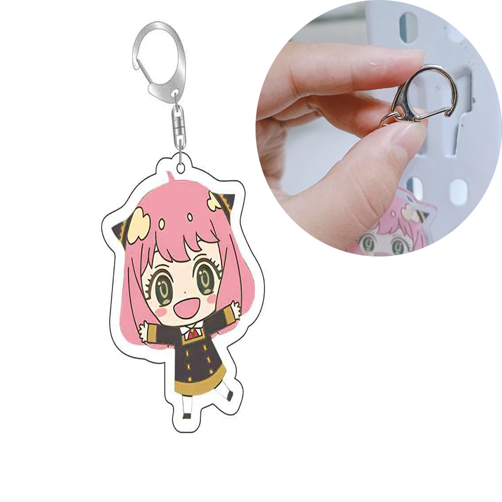Anime SPY X FAMILY Keychain Cute Acrylic Cartoon Figure Pendant Keyrings Double Sided Key Holder Jewelry Women Men Birthday Gift
