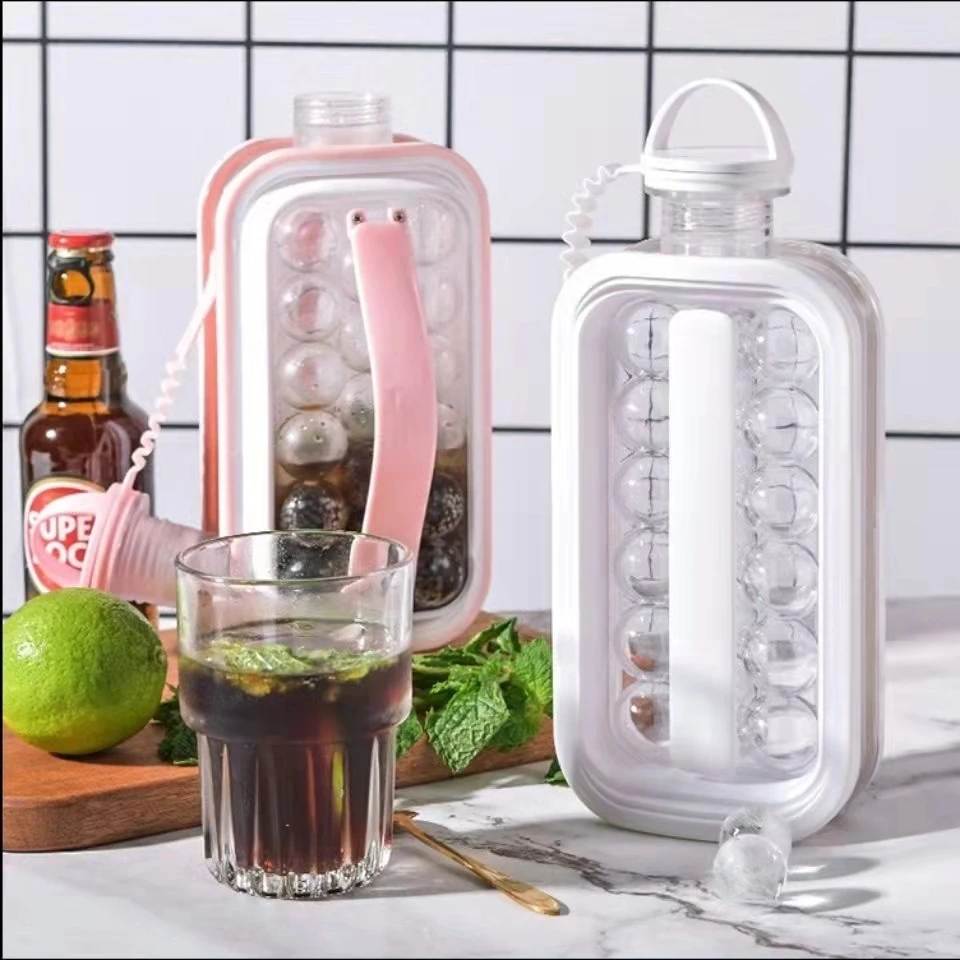 

Портативная силиконовая форма для кубиков льда 2 в 1, устройство для приготовления шариков льда, креативный кухонный гаджет для бара, инстру...